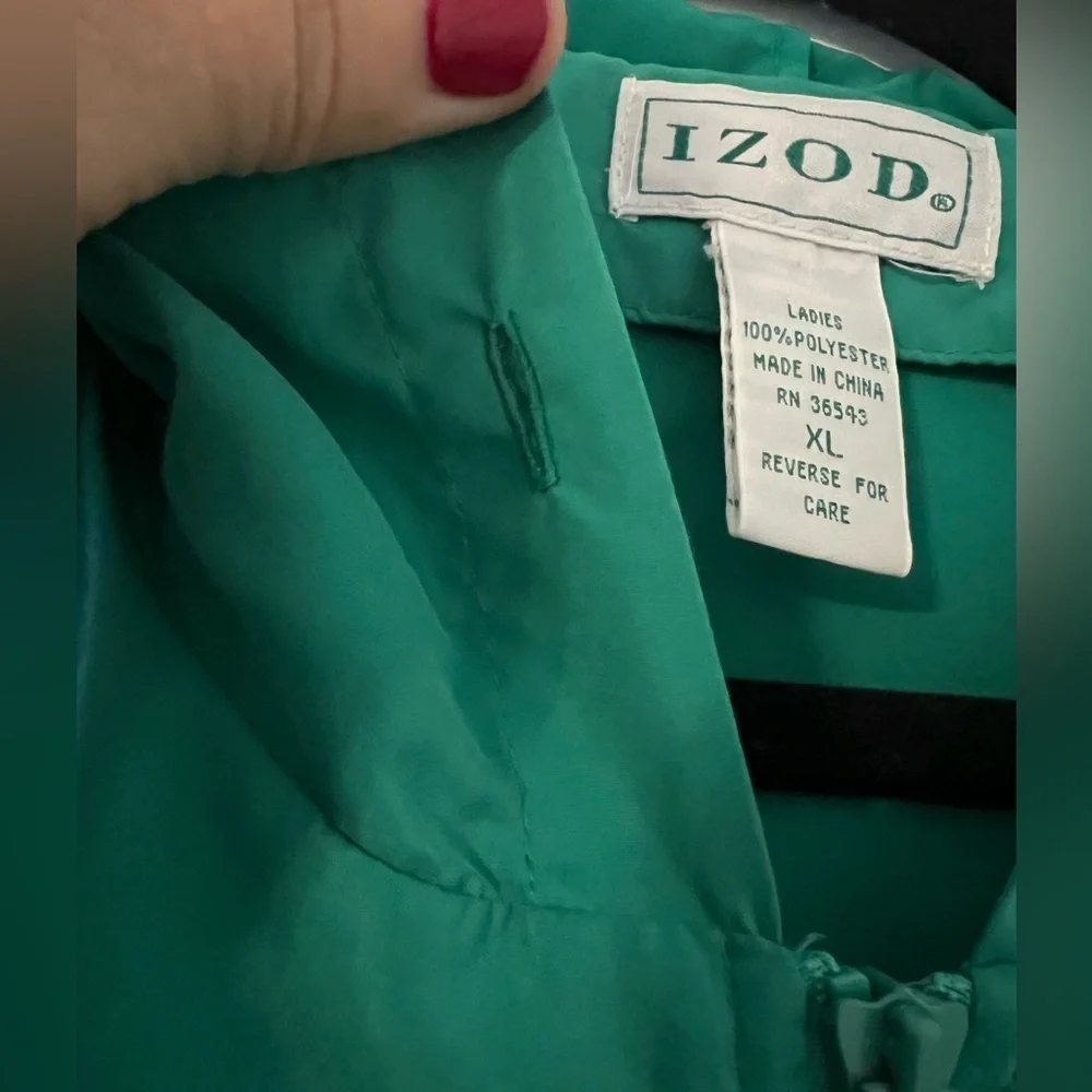 IZOD green hooded pullover anorak jacket size XL (Q107)